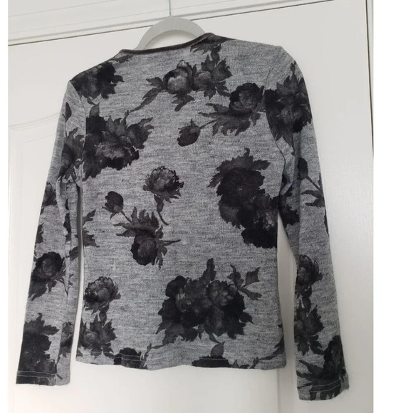 Moiselle Wool blend grey floral cardigan SIZE 2 - Picture 8 of 11